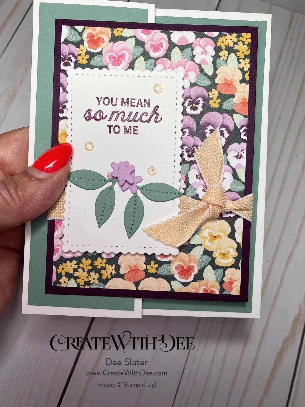 Z-Fold Card - Fun Fold with Pansy Petals Paper - Dee Slater, Stampin ...