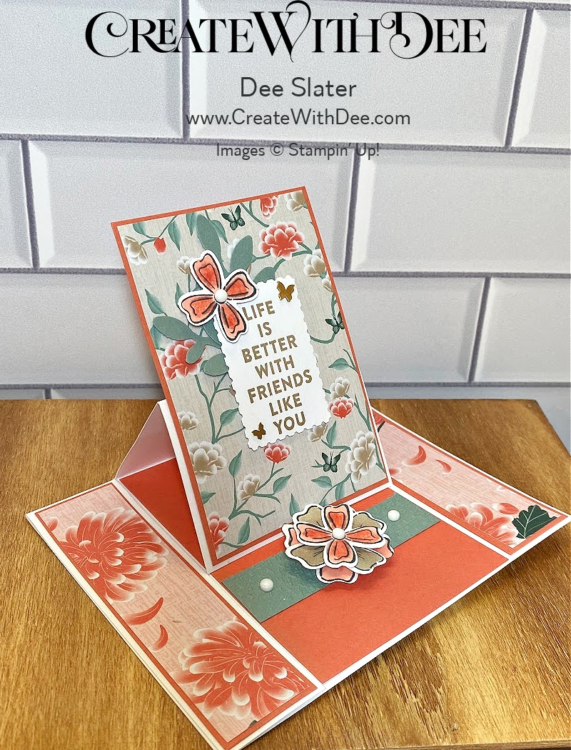 Center Fold Easel Fun Fold Card Tutorial Dee Slater, Stampin' Up