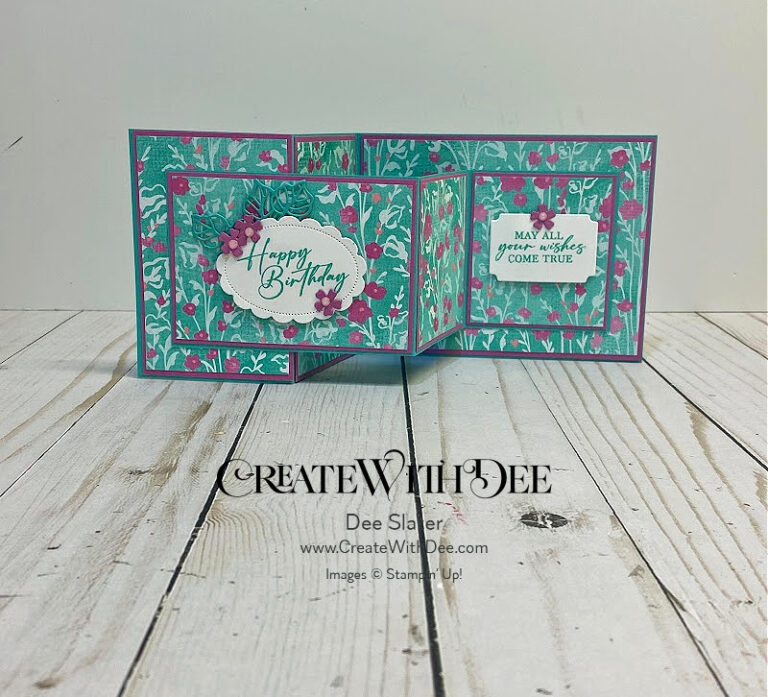 Unbound Beauty Double Z Fold Fun Fold Card - Shown with 2 Matting ...